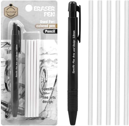 Radierstift, Präzisionsradierer, mit 5 Ersatzradierer, nachfüllbarer Radiergummi, sehr präzise