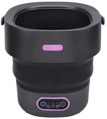 Sunydog Zusammenklappbare Waschmaschine, 13 L, Vollautomatische Mini-Waschmaschine für Schlafsäle (EU-Stecker)