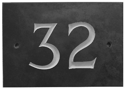The House Nameplate Company Slate House Number, Charcoal Grey,Number 32