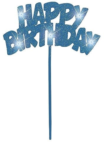 Blinkende Geburtstagskuchen dekoration - Happy Birthday - Blau