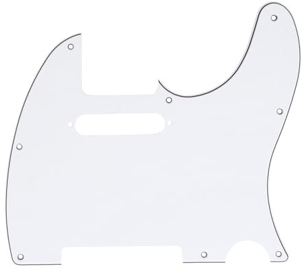 Musiclily 8 Löcher Tele Pickguard Gitarre Schlagbrett für Fender American/Mexican Standard Telecaster Modern Style E-Gitarre,3 lagig Weiß