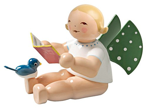 Wendt & Kuhn Blonde handbemalt grunhainichen Angel Songbook Vogel Figur