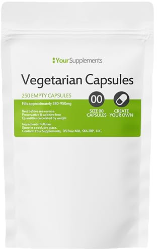Your Supplements - Size 00 Empty Vegetarian Capsules (250 Pack)