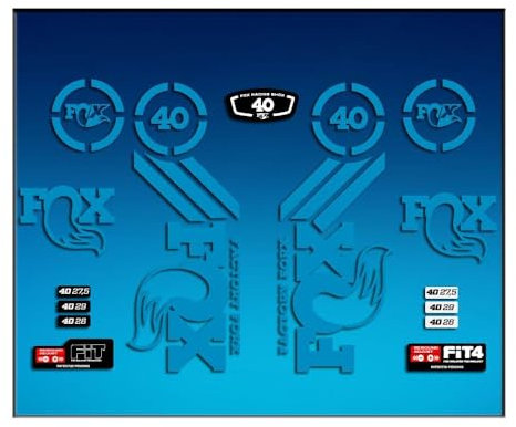 Ecoshirt 2M-PU10-WRWX Aufkleber Fork Fox 40 Am66 Sticker Decals Aufkleber Gabel Gabel Gabel Blau