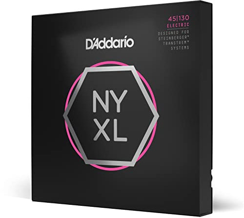 D'Addario E Bass Gitarrensaiten | Saiten E Bass | Bassgitarre | NYXLS45130 mit vernickeltem Draht umsponnene Saiten für 5-saitige Bassgitarren, normal leicht 45-130, Kugel an beiden Enden, volle Größe