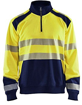 Blaklader 35562528 HOCHVISKOSES SWEATSHIRT MIT HALBEM REIßVERSCHLUSS, Gelb/Marine, grootte XXL