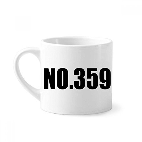 DIYthinker Lucky No.359 Number Name Mini Coffee Mug White Pottery Ceramic Cup With Handle 6oz Gift