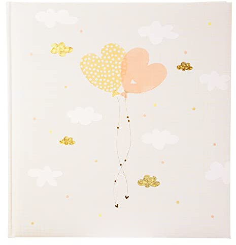 Goldbuch Boda, diseño Turnowsky, Foto 60 páginas Blancas y separadores de Cristal, álbum con diseño de Globos de corazón, impresión artística con Relieve Dorado y Relieve, Papel, 30 x 31 x 4 cm
