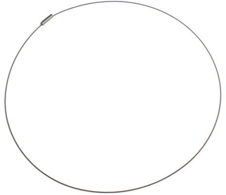 Perlin - 30 pezzi collana girocollo in acciaio 54 cm argento grigio collari con chiusura a vite in acciaio inox gioielli filo spiralato materiale fai da te