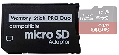 LEAGY Adaptateur Memory Stick PSP 1000, PSP 2000, PSP3000, Carte Micro SD vers Memory Stick Pro Duo MagicGate pour, Handycam, Appareil Photo, Sony Playstation Portable