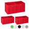 6 x Aufbewahrungsbox Stoff, quadratisch, Aufbewahrung für Regal, Stoffbox in Würfelform, HxBxT: 30 x 30 x 30 cm, rot