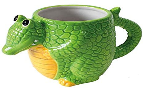 Taza del cocodrilo de los Critters de la loza de Deluxebase. Taza formada linda, animal de la novedad para los niños y adultos.