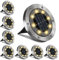 Opard Solar Ground Lights, 8 LED IP65 Waterproof Bright White Solar Decking Lights for Outdoor Garden, Pathway, Patio,Lawn (8 Pack) (Warm White)