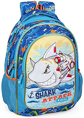 Julian Ross Ergonomischer Schulrucksack für Kinder, 33x15x43cm, 3 Fächer, Netz für Trinkflasche, Gepolsterte Träger, Griff, Gefüttertes Innenfach, Rucksack Jungen und Mädchen