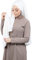 HE700 Damen-Hijab zum Hineinschlüpfen mit Knotenmütze, luxuriöser Medinenseide, elfenbeinfarben, One size
