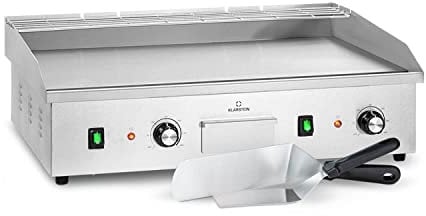 Klarstein Elektrogrill, Tischgrill mit LED-Anzeige, Elektrogrill für Balkon & Indoor, Edelstahl Elektro Grill, Grillplatte mit abnehmbarer Antihaftplatte & Spritzschutz,Grill Elektrisch 200 W, Silber