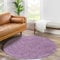 carpet city Shaggy Hochflor Teppich - Rund 80 cm - Lila - Langflor Wohnzimmerteppich - Einfarbig Uni Modern - Flauschig-Weiche Teppiche Schlafzimmer Deko