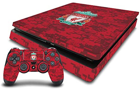 Head Case Designs Offizielle Liverpool Football Club Rotes Wappen Camouflage Kunst Vinyl Haut Gaming Aufkleber Abziehbild kompatibel mit Sony Playstation 4 PS4 Slim Console and DualShock 4 Controller