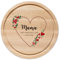 wunderwunsch - Individuelles Holzbrett mit Hochwertigem UV-Farbdruck - Rundes Holzbrett mit Name - Personalisiertes Brotzeitbrett für Mama, Papa, Oma oder Opa (Herz Blumen)