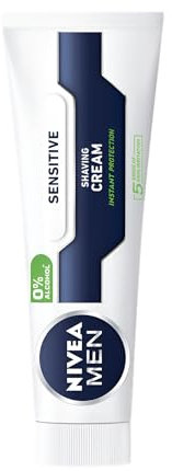 NIVEA MEN Shaving Creme Sensitive Designed for Sensitive Skin, Featuring an Active Comfort System, Chamomile, Hamamelis, and Nivea Cream for a Comfortable, Soft Shave 100ml (Pack of 4)