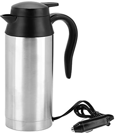 VOBOR Travel Kettle, 750ml 24V Stainless Steel Car Electric Kettle with Sealed Rubber, Coffee Cup Travel Water Bottle for Hot Water Coffee Travel Home Use