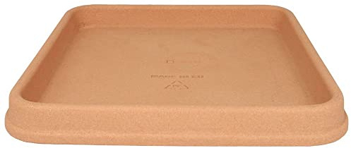 MePla Untersetzer Venezia - quadratischer Untersetzer - wetterfest - UV-beständiger Blumenuntersetzer - 43x43 cm (Innen: 37x37 cm) - Terra