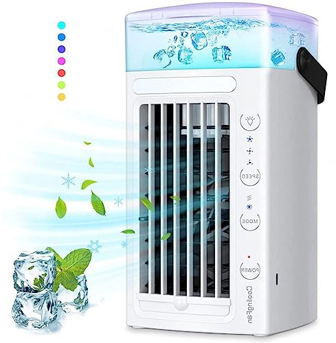 Ventilador Aire Frio, FuncióN 4 En 1 Enfriador De Aire, 3 Velocidades Ajustables Ventilador Agua Fria, para La Oficina De Viajes Familiares