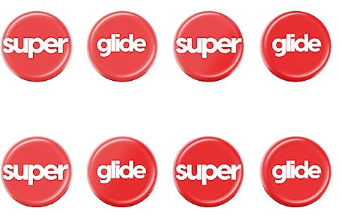 Pulsar Gaming Gears Superglide 2 – Patins de Souris en Verre Ultra résistant, Ultra Rapide, Lisse et Durable - Forme de Point 6mm Universelle x 8 [Rouge]