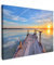MuchoWow© Wandbilder 80x60 cm Wohnzimmer Wanddeko Schlafzimmer Zimmerdeko Fotowand Zimmer Deko Wand Dekoration Wall Art Bilder Natur - Wasser - Steg - Vögel - Sonnenuntergang - Horizont