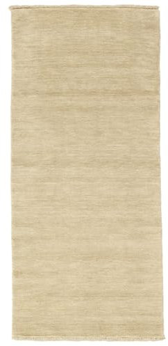 RugVista, Handloom Fringes, Teppich, 80 x 200 cm, Rechteck, Kurzflor, Modern, Care & FAIR Zertifiziert, Wohnzimmer, Schlafzimmer, Esszimmer/Küche, Flur, Büro, Nur chemisch reinigen, Cremebeige