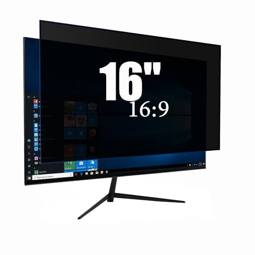 Ceydebne 16 Inch Privacy Screen for Monitor with 16:9 Widescreen Monitor, Anti Blue Light Screen Protector - Anti-Glare - Anti-Scratch Protector Film for Data confidentiality Privacy Shield