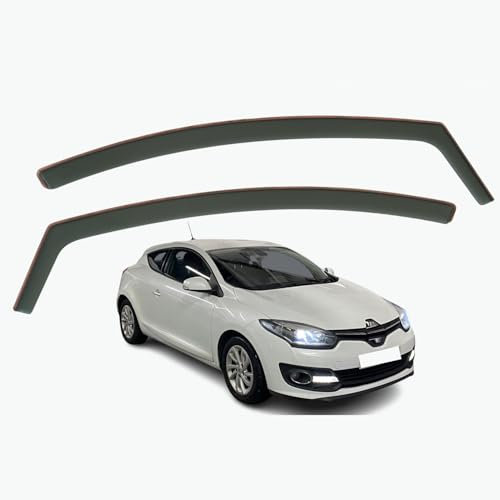 Lot de 2 déflecteurs d'air compatibles avec Renault Megane III 3 portes Coupé 2010 2011 2012 2013 2014 2015 2016 2017.