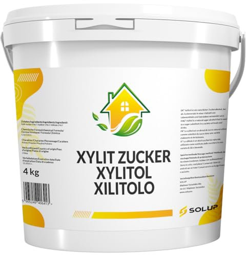 SOLUP Xylit Zucker 4kg I Birkenzucker Xylit I Xylitol zucker I Birkenzucker 100% natürlich I kalorienarm I zahnfreundlich I perfekt zum Backen, Kochen und Süßen