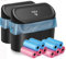 JOYSKY 2 Petites Poubelles de Voiture Avec 200 Sacs Poubelles, Mini Poubelle de Porte de Voiture, Poubelle Etanche Sans Odeur Avec Couvercle Pour Bureau, Maison et Voiture (Noir)