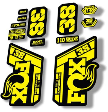 Fork Replacement Decal Sticker Compatibale for Fox 38 2021 Performance Elite Series Yellow (Glossy)