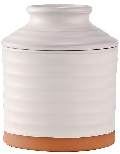 Jersinwei französische Butterdose,Butterdosen mit Deckel butterdose keramik Butterbehälter für Frisch Aromatisierte Butter, Spülmaschinengeeignet-Weiß