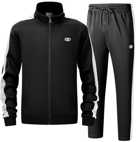 ANOTWENER Herren Trainingsanzug Jogginganzug Set Sportanzug mit Jacke Hose | Herren Freizeitanzug mit Reißverschluss Jacke elastische Jogginghose Stretch Sportbekleidung für Fitness Training und Alltag