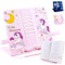 LUKIUP Unicornio Atril para Libros, Atril para Libros de Metal Plegable, Soporte de Lectura, Soporte para Libro de Mesa Tableta para Libro Cocina, Oficina, Escuela(Rosa)