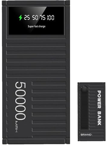 Caricabatterie portatile - Caricabatterie portatile da 50000 mAh - Power bank ad alta capacità con ricarica rapida da 66 W, display LED, ideale per telefoni, tablet e laptop, soluzione energetica