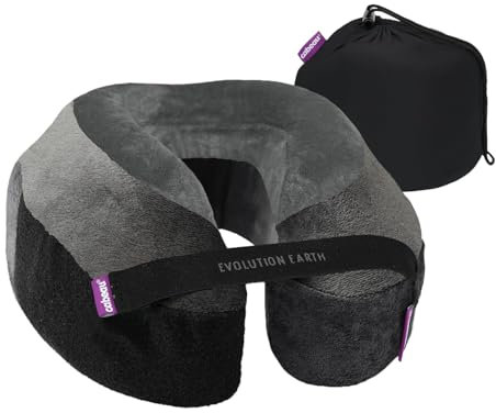 Cabeau Evolution Earth Deluxe Memory Foam Reise-Nackenkissen Das Beste Reisekissen mit 360° Kopf-, Nacken- und Kinnstütze (Wind)