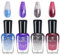 Colour Changing Nail Polish - 4pcs Thermal Temperature Changing Nail Varnish - Rainbow Colour Mood Glitter Nail Polish - Glitter Blue Purple Black Red Nail Varnish Gift Set For Women