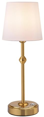 Portables Cordless LED Table Lamp, 4000mAh Wireless Rechargeable Battery Operated Powered Light, Dimmable Table Lamp for Dining Room, Bedroom, Bedside, Bar, Night Light, Camping, Patio (Bronze)