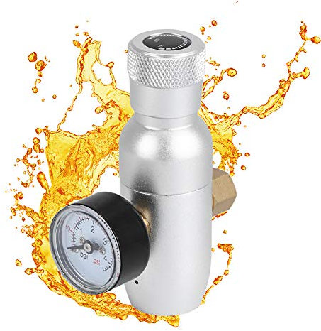 Topyond Mini válvula reguladora de Gas CO2, Equipo de elaboración de Cerveza para barriles de Cerveza casera, Piezas de Kegerator, Grifo de Cerveza, Adaptador de Cargador de CO2,