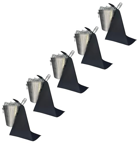 BOTTLECLOTHS - Catering Collection, Bottle Cloths for Ice Buckets, Polycotton, 42 cm, Corner Hole, Stitched Circle (Black, Pack of 5)