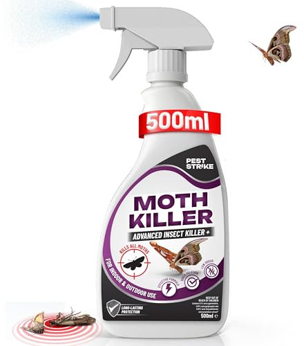 Moth Spray - 500ml Clothing & Fabric Protection for Clothes, Upholstery & Storage - Stain-Free & Long-Lasting Formula Spray for Carpets (1 Pack)