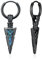MEDWISE Wikinger Pfeil Schwarz Creolen Herren Silber 925 mit Blau Opal Unisex Gothic Keltische Ohrringe Herren Pfeil Anhänger Hängend Opal Schmuck für Damen Herren Teenager Unisex Cool Geschenke