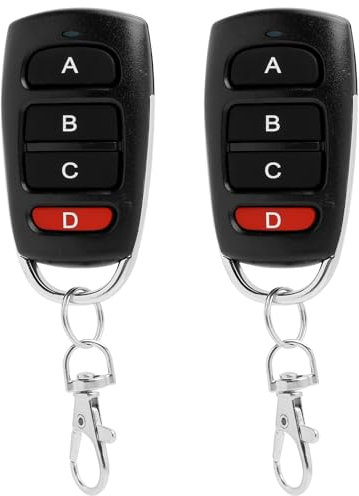 Mando Garaje Universal 433Mhz, 2Pcs Mando Puerta Garaje Clonador con 4 Botones, Mando a Distancia Garage Remote Control 433.92 mhz, Comando Portao de Garagem para Coches, Puertas de Garaje, Portones