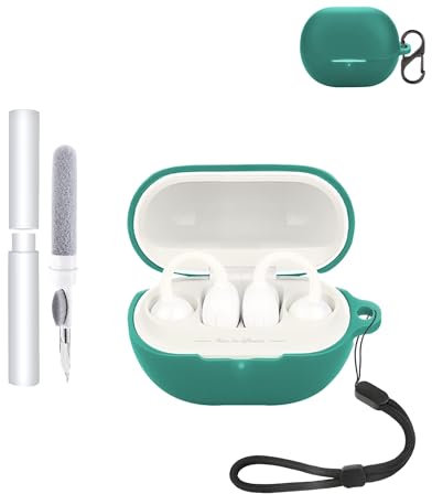 Silikon-Schutzhülle für SoundPEATS Pop-Clip-Ohrhörer – langlebige und umweltfreundliche Bluetooth-Kopfhörerabdeckung mit präzisen Löchern und Ladekompatibilität – stoßfest, angenehme Haptik, Grün