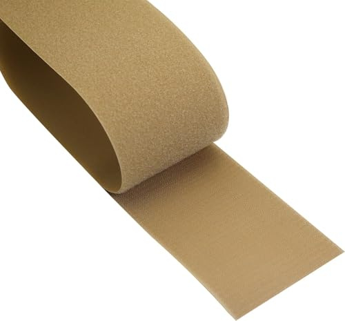 4 inch Beige Hook and Loop Tape 1/2 Yd Non-Adhesive Tape Heavy Duty Fastener Ideal for Military Uniform Clothes Bag Shoes DIY Project Handmade Craft
