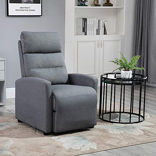 Mingone Relaxsessel, Fernsehsessel mit Liegefunktion, TV-Sessel mit Taschenfederkern, Gepolstert Liegesessel, Ruhesessel bis 150 kg belastbar für Wohnzimmer, Schlafzimmer Grau